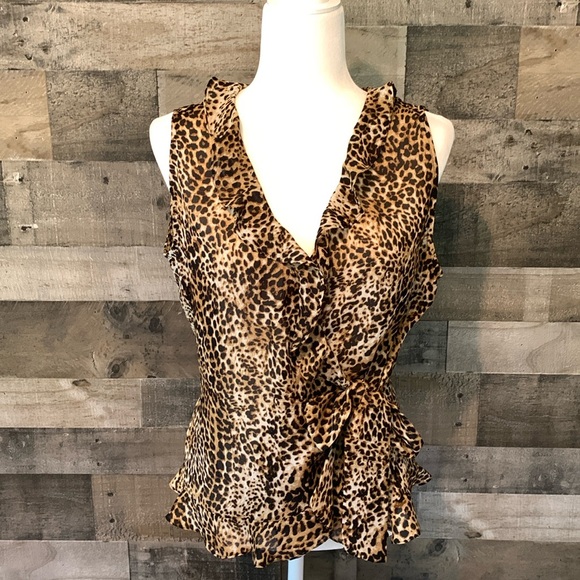 Sunny Leigh Sleeveless Leopard print top with ruffles and side tie - Picture 16 of 16